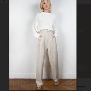 THE FRANKIE SHOP Pace Pleated Linen Blend Pants - Sand, SMALL